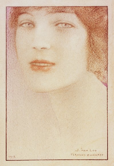 Portret van een vrouw, 1912 door Fernand Khnopff